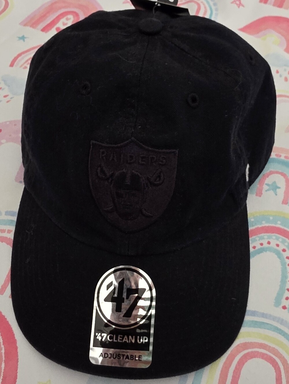 NWT 47 Brand Black Raiders Embroidered Baseball Cap
